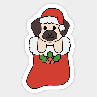 Christmas Pug Stocking Sticker